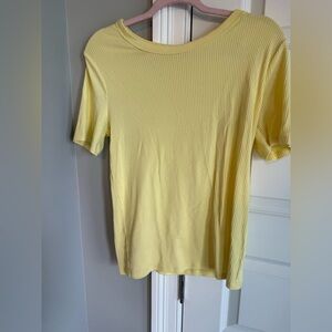 a new day Butter Yellow Ribbed Short Sleeve Top